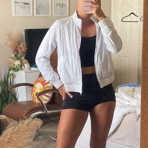 White/grey reversible light weight lululemon bomber